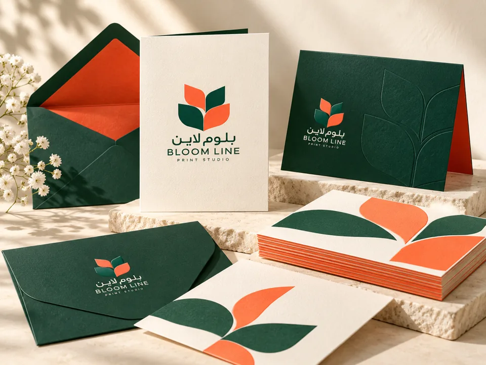 نموذج طباعة كروت بهوية بلوم لاين للطباعة