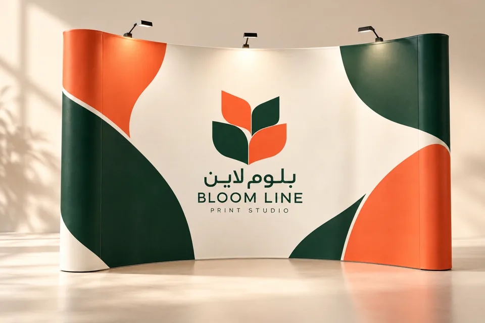 نموذج طباعة بوب أب بهوية بلوم لاين للطباعة