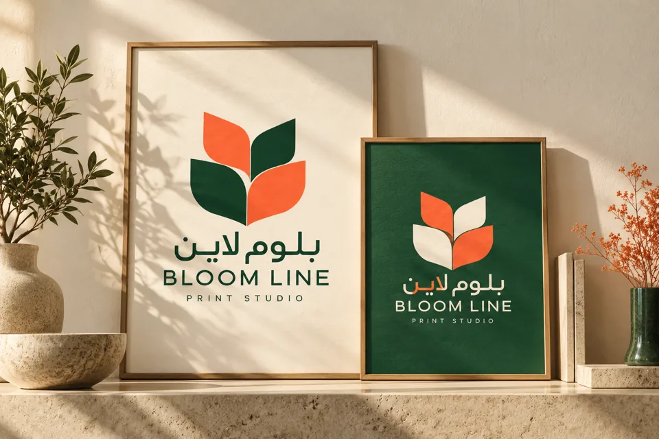 نموذج طباعة رقمية بهوية بلوم لاين للطباعة